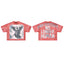 ROUGHPLAY Warrior Angel Red Distressed Boxy Cropped T‑Shirt