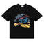 Rhude Tropical Beach Hut Palm Tree Retro Black Oversized T‑Shirt