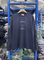 West Coast Choppers Flame‑Cross Sleeve‑Script Print Vintage Wash Long‑Sleeve Tee Navy