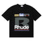 Rhude Big B Letter Racing Badge Patch‑Style Black Oversized T‑Shirt