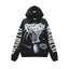 Roughplay B&W Skeleton Drummer Tongue Star Vintage Distressed Hoodie