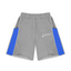 Roughplay Grey‑Blue Color‑Block Rivet Distressed Raw‑Hem Sweat Shorts