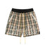 Rhude Plaid Big Outline Logo Shorts
