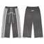 Roughplay Dark Grey Side‑Stripe Snap Button Wide Leg Sweatpants