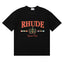 Rhude Yacht Club Bay Of Angels Flag Crest Vintage Black Oversized T‑Shirt