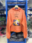 Play Hollywood Vintage‑Wash Orange Cropped Pullover Oversized Hoodie