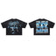 ROUGHPLAY Blue‑Tone Jesus Crown Of Thorns Boxy Cropped T‑Shirt