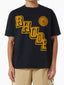 Rhude Varsity Gold Letter Crest Oversized T‑Shirt Black