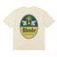 Rhude Vintage Oval Crest Back Logo Cream Oversized T‑Shirt
