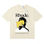 Rhude Dear God Portrait Text Quote Cream Oversized T‑Shirt