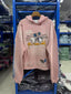 Play Hollywood Vintage‑Wash Pink Cropped Oversized Hoodie