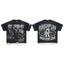 Roughplay Black Washed Ripped Hem Boxy Cropped T‑Shirt