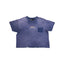 Play Hollywood PALY Sun‑Faded Distressed Pocket Cropped Boxy Short‑Sleeve Tee Vintage Blue