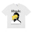 Rhude Dear God Portrait Text Quote White Oversized T‑Shirt