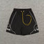 Rhude Outline Print Black Nylon Shorts