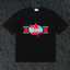 Rhude Red Maple Leaf Retro Ribbon Badge Black Oversized T‑Shirt