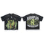 Roughplay Black Distressed Ripped Hem Boxy Cropped T‑Shirt