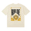 Rhude Golden Crest Ornate Frame Back Print Cream Oversized T‑Shirt