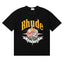 Rhude Sailing Compass Sailboat Vintage Graphic Black Oversized T‑Shirt
