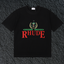 Rhude East Hampton Yacht Club Palm Crest Vintage Black Oversized T‑Shirt