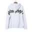 Palm Angels Curved Logo Back Shoulder Hoodie - White/Black