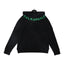 Palm Angels Curved Neckline Logo Embroidered Hoodie - Black/Green