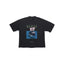 Play Hollywood Kiari Offset Glitch‑TV‑Screen Multi‑Graphic Cropped Boxy Short‑Sleeve Tee