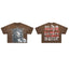 ROUGHPLAY Brown Vintage Wash Boxy Cropped T‑Shirt