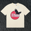 Rhude Red Circle Crow Logo Cream Oversized T‑Shirt