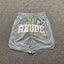 Rhude Grey Varsity Stripe Nylon Shorts