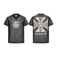 West Coast Choppers Contrast‑Trim Mesh V‑Neck Jersey Front‑Back Cross Logo Oversized Streetwear Tee