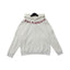Palm Angels Curved Neckline Logo Embroidered Hoodie - Off-White/Burgundy