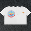 Rhude Black Hills Derby Globe Wing Back Print White Oversized T‑Shirt