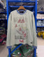 Play Hollywood Vintage‑Wash Green Multi‑Ripped Long Sleeve T‑Shirt