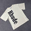 Rhude Bold Vertical Rhude Letter Print Crew Neck Casual T‑Shirt