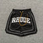 Rhude Black Varsity Stripe Nylon Shorts