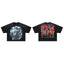 ROUGHPLAY Black Vintage Wash Boxy Cropped T‑Shirt