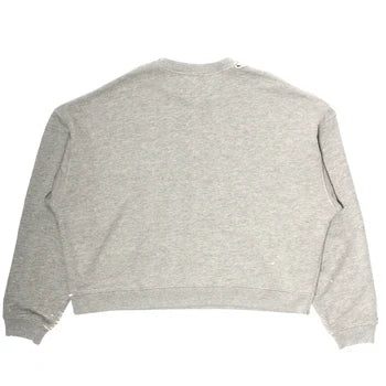 Play Hollywood Vintage‑Wash Grey Cropped Crewneck Sweatshirt
