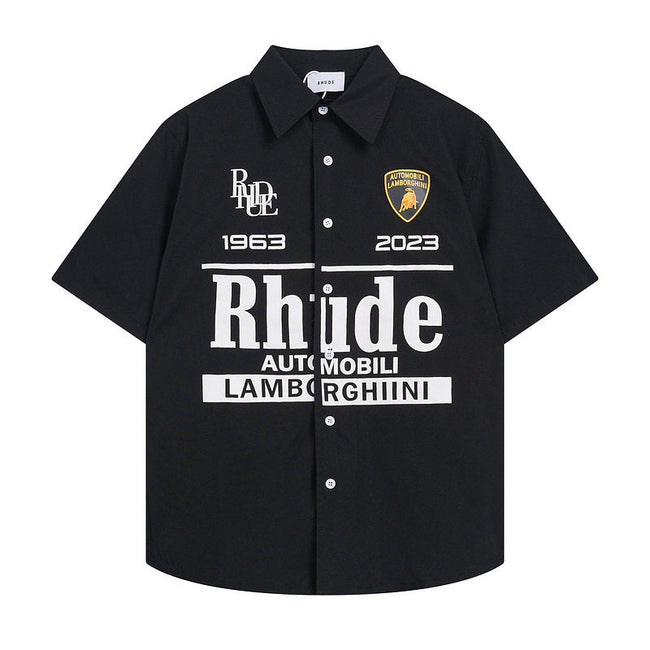 Rhude x Automobili Lamborghini Short Sleeve Button‑Up Shirt Hover Image