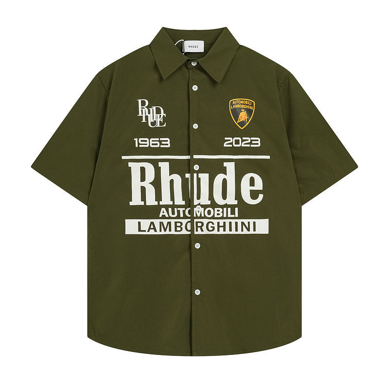 Rhude x Automobili Lamborghini Short Sleeve Button‑Up Shirt