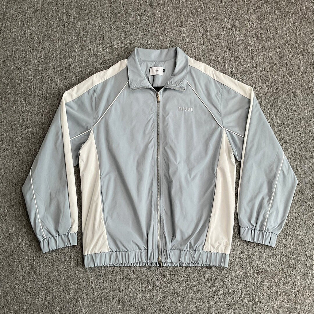 Rhude Grey White Color Block Track Jacket