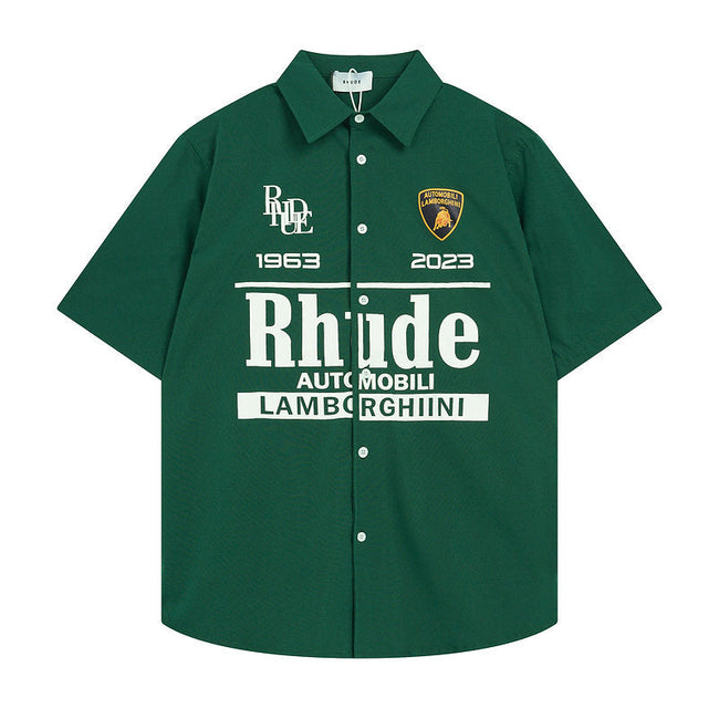 Rhude x Automobili Lamborghini Short Sleeve Button‑Up Shirt Hover Image