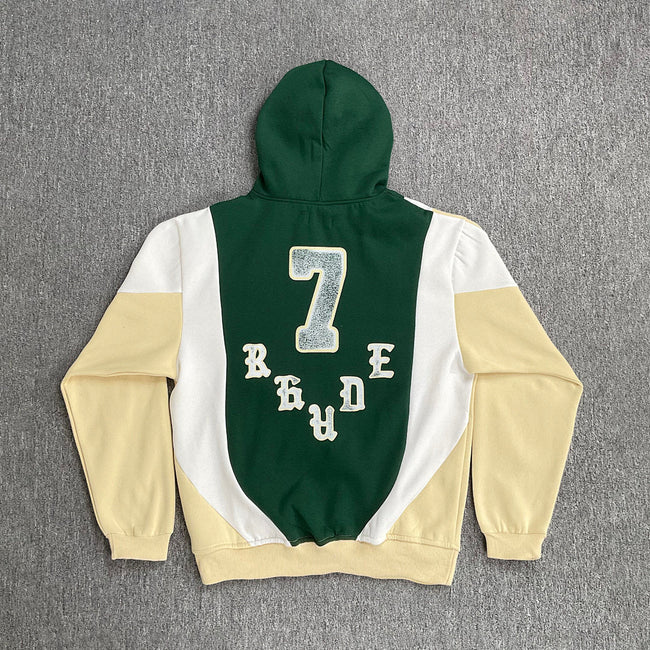 Rhude Basketball green Color Block Hoodie Main Image