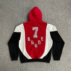 Rhude Basketball Red Black Color Block Hoodie