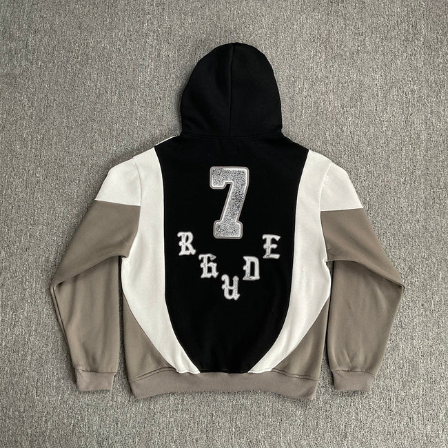 Rhude Basketball Black Grey Color Block Hoodie Main Image