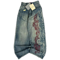 Tribal Flame Wide Jeans
