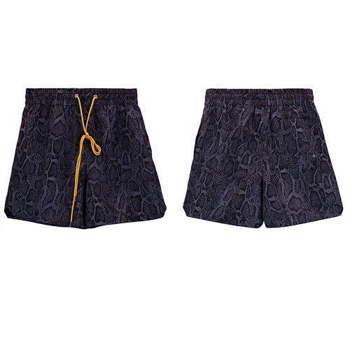 Rhude Black Snake Print Nylon Shorts Hover Image