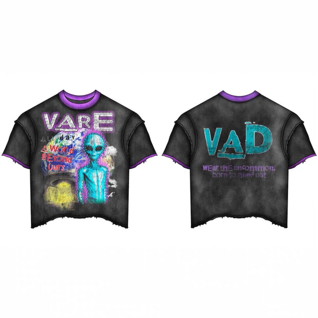 Vare All Day Alien Space Vintage Distressed T‑Shirt Hover Image