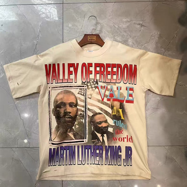 Vale Forever Freedom Tee MLK Distressed Cream Main Image