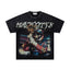 Majestik “Victory Lap” Racing Skeleton Rhinestone Vintage Tee（Black）